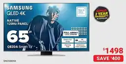 Visions Electronics SAMSUNG 65 QLED 4K Q82DA Smart TV offer