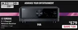Visions Electronics Yamaha 5.1-Channel Network Receiver HDMI 4 in / 1 out offer