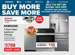 Visions Electronics Samsung 3-Piece Major Appliance Package offer