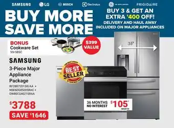 Visions Electronics Samsung 3-Piece Major Appliance Package offer