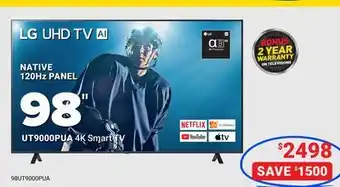 Visions Electronics LG 98 UHD TV AI UT9000PUA 4K Smart TV offer