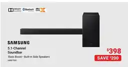 Visions Electronics SAMSUNG 5.1-Channel Soundbar Bass Boost Built-in Side Speakers offer