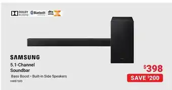 Visions Electronics SAMSUNG 5.1-Channel Soundbar Bass Boost Built-in Side Speakers offer