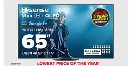 Visions Electronics Hisense 65 U88N 4K Smart TV offer