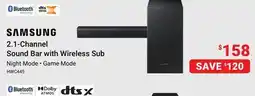 Visions Electronics SAMSUNG 2.1-Channel Sound Bar with Wireless Sub offer