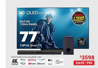 Visions Electronics LG NATIVE 120Hz PANEL C4PUA Smart TV offer