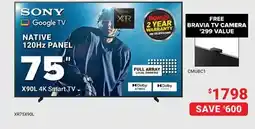 Visions Electronics Sony 75 X90L 4K Smart TV offer
