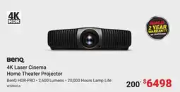 Visions Electronics BenQ 4K Laser Cinema Home Theater Projector 200 offer