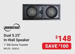 Visions Electronics SOUNDSTAGE Dual 5.25 In-Wall Speaker 1 Silk Dome Tweeter offer