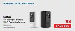 Visions Electronics Lorex 4K Spotlight Battery Wi-Fi Security Camera offer