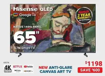 Visions Electronics Hisense 65 S7N Smart TV offer