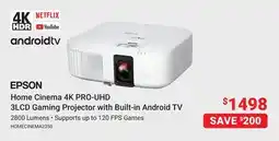 Visions Electronics EPSON Home Cinema 4K PRO-UHD 3LCD Gaming Projector with Built-in Android TV offer