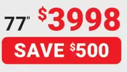 Visions Electronics SONY 77 NATIVE 120 Hz PANEL offer