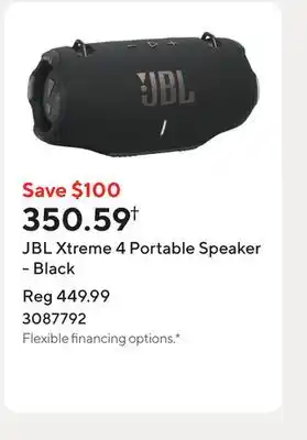 Staples JBL Xtreme 4 Portable Speaker - Black offer
