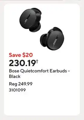 Staples Bose Quietcomfort Earbuds - Black offer