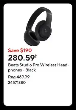 Staples Beats Studio Pro Wireless Headphones - Black offer