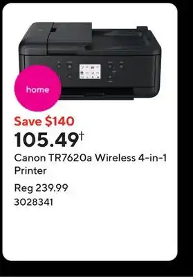 Staples Canon TR7620a Wireless 4-in-1 Printer offer