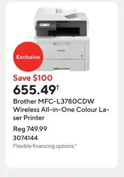 Staples Brother MFC-L3780CDW Wireless All-in-One Colour Laser Printer offer