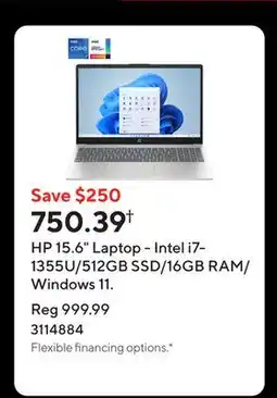 Staples HP 15.6 Laptop - Intel i7-1355U/512GB SSD/16GB RAM/Windows 11 offer