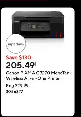Staples Canon PIXMA G3270 MegaTank Wireless All-in-One Printer offer