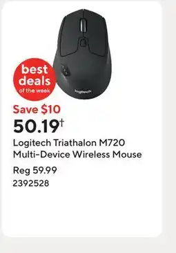 Staples Logitech Triathalon M720 Multi-Device Wireless Mouse offer
