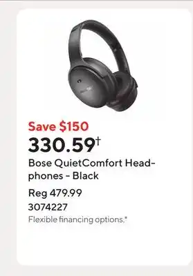 Staples Bose QuietComfort Headphones - Black offer