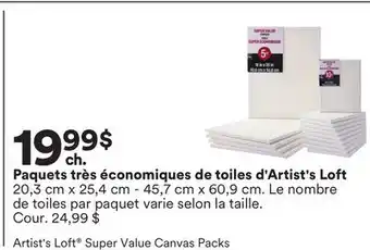 Michaels Paquets très économiques de toiles d'Artist's Loft offer