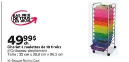 Michaels Chariot à roulettes de 10 tiroirs d'Ordonnez simplement offer