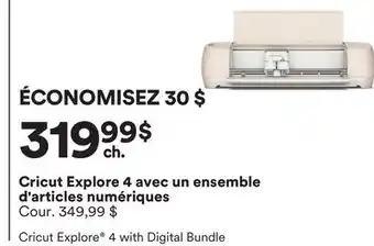 Michaels Cricut Explore 4 avec un ensemble d'articles numériques offer