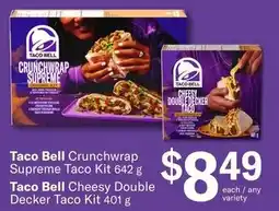 IGA Taco bell crunchwrap supreme taco kit offer