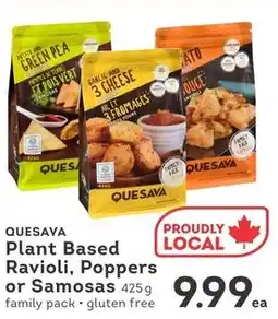IGA Quesava plant based ravioli, poppers or samosas offer