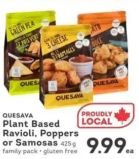 IGA Quesava plant based ravioli, poppers or samosas offer
