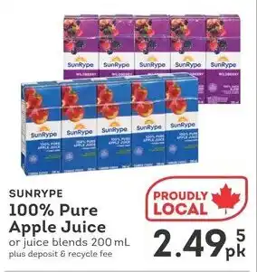 IGA Sunrype 100% pure apple juice offer