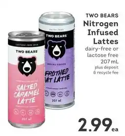IGA Two bears nitrogen infused lattes offer