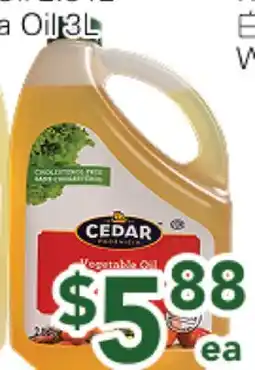 Ample Food Market Cedar Vegetable Oil 2.84L Mr. Goudas Canola Oil 3L offer