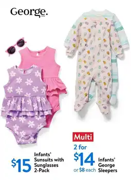 Walmart George. infants' sunsuits with sunglasses offer