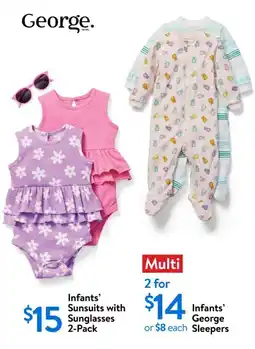 Walmart George. infants' george sleepers offer