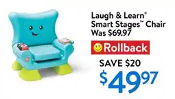 Walmart Laugh & learn smart stages chair offer