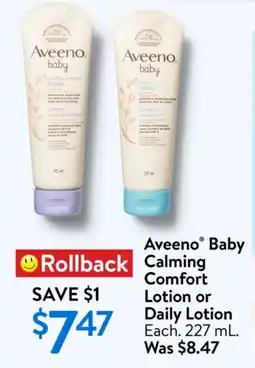 Walmart Aveeno baby calming comfort lotion or daily lotion offer