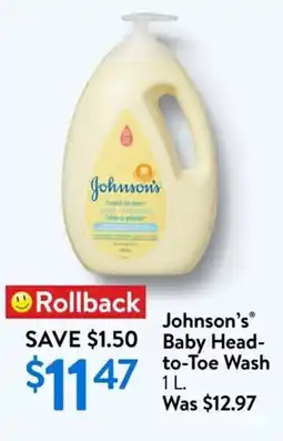 Walmart Johnson's Baby Head-to-Toe to-Toe Wash offer