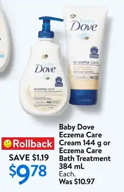 Walmart Baby dove eczema care cream or eczema care bath treatment offer