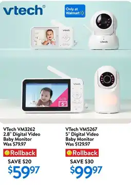 Walmart VTech VM3262 2.8" digital video baby monitor offer
