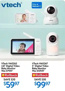 Walmart VTech VM5267 5" Digital Video Baby Monitor offer