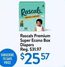 Walmart Rascals premium super econo box diapers offer
