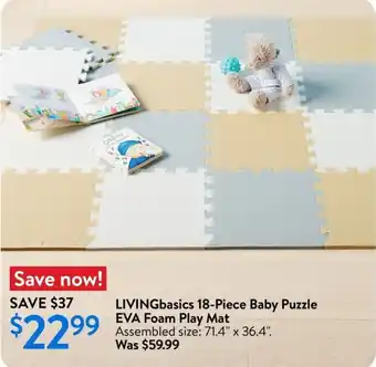 Walmart LIVINGbasics Baby Puzzle EVA Foam Play Mat offer