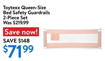Walmart Toytexx queen-size bed safety guardrails offer
