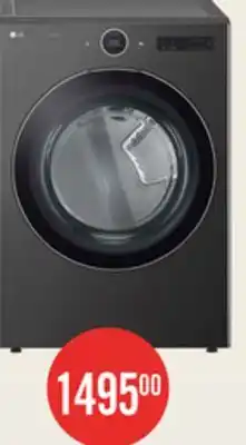The Brick LG 7.4 Cu. Ft. Smart Electric Dryer with Steam - Black Steel Stackable offer