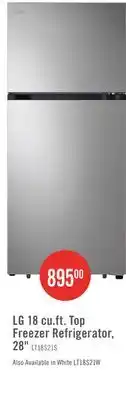 The Brick LG 28 18 Cu. Ft. Garage-Ready Top-Freezer Refrigerator - Stainless Steel - LT18S2100S offer