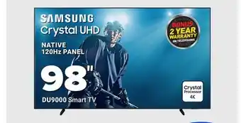 Visions Electronics Samsung 2024 98 DU9000 4K HDR 120Hz Smart TV offer