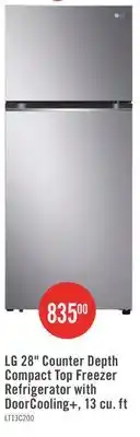 The Brick LG 28 Counter Depth Compact Top Freezer Refrigerator with DoorCooling+, 13 cu. ft offer